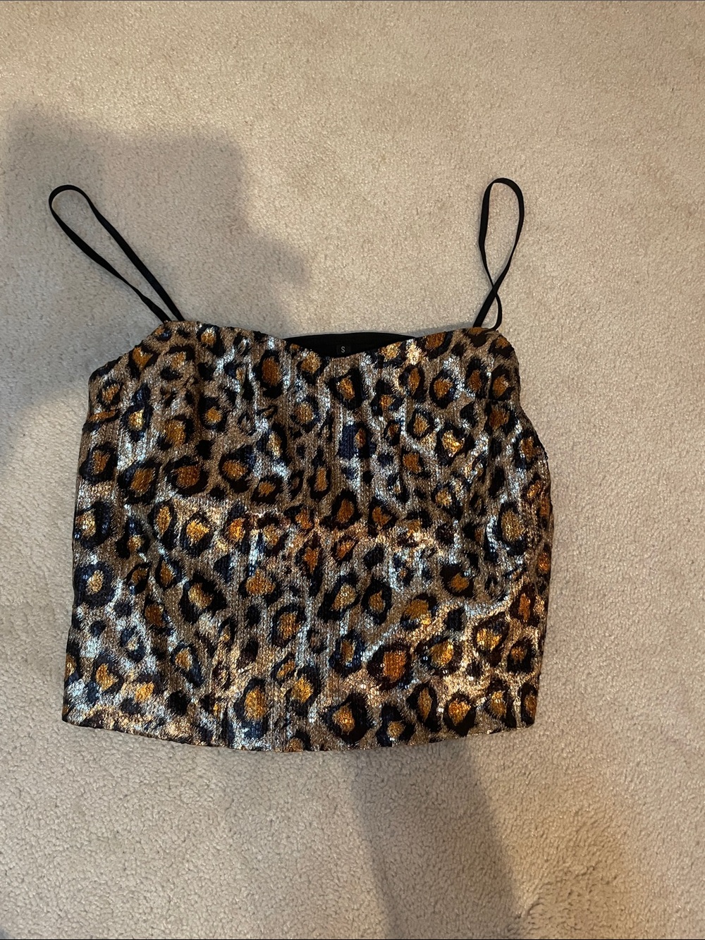 NWOT sequins/shimmery crop tank